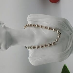 16 Inch N3620 Sterling Pearl Antique Necklace